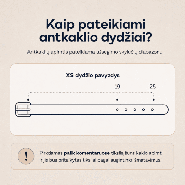 biotano antkaklio ismatavimai