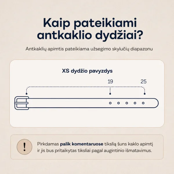 biotano antkaklio ismatavimai